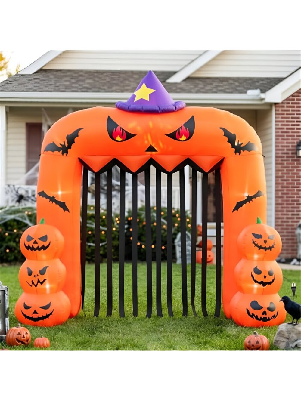 8FT Halloween Inflatable Blow up Scary Pumpkin Archway Decoration